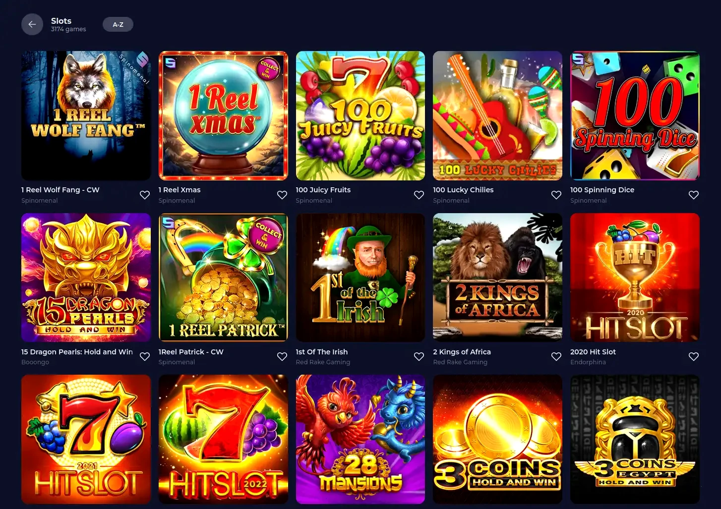 Carlospin online casino spelaanbod